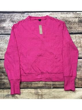 J Crew Sweater Womens Small Cotton Cross Front Pink Pullover